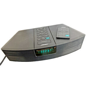 Bose Wave Radio Works W/ Remote AWR1-1W Black Preset Stations Music AM FM Used